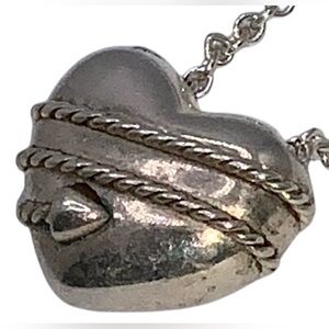 Tiffany & Co Vintage 1994 Puffy Heart Necklace Sterling Silver Rare Retired